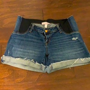 Isabel Maternity blue jean shorts